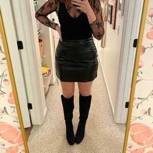Women’s faux leather skirt high waisted